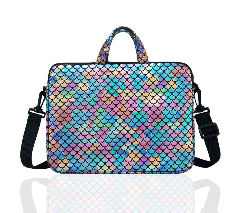 Youda 14-Inch Laptop Shoulder Carrying Bag Case Sleeve For 13" 13.3" 14 inch Macbook/Notebook/Ultrabook/Chromebook, Mermaid Scale (Colorful) - Image 1